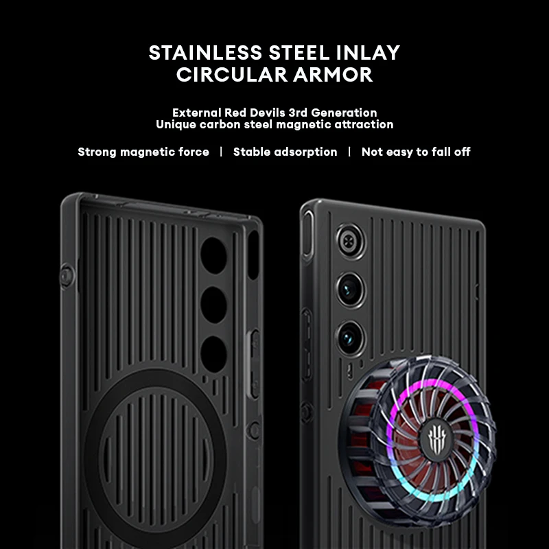 حافظة هاتف تبريد من السيليكون لهاتف Redmagic 10 حافظة تبديد حرارة الهواء حامل مغناطيسي غطاء مقاوم للصدمات