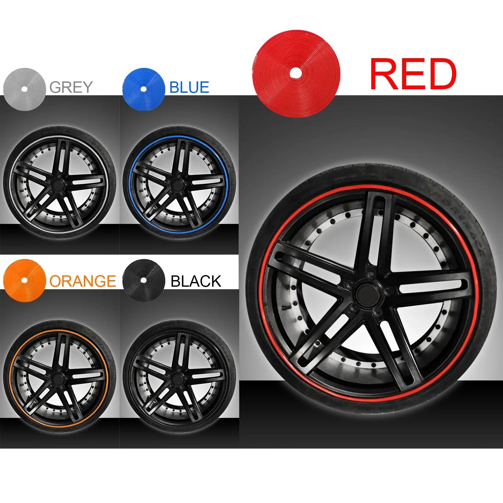 

8M/ Roll Rim Blades Car Vehicle Color Wheel Rims Protectors Decor Strip Tire Guard Line Rubber Moulding Trim