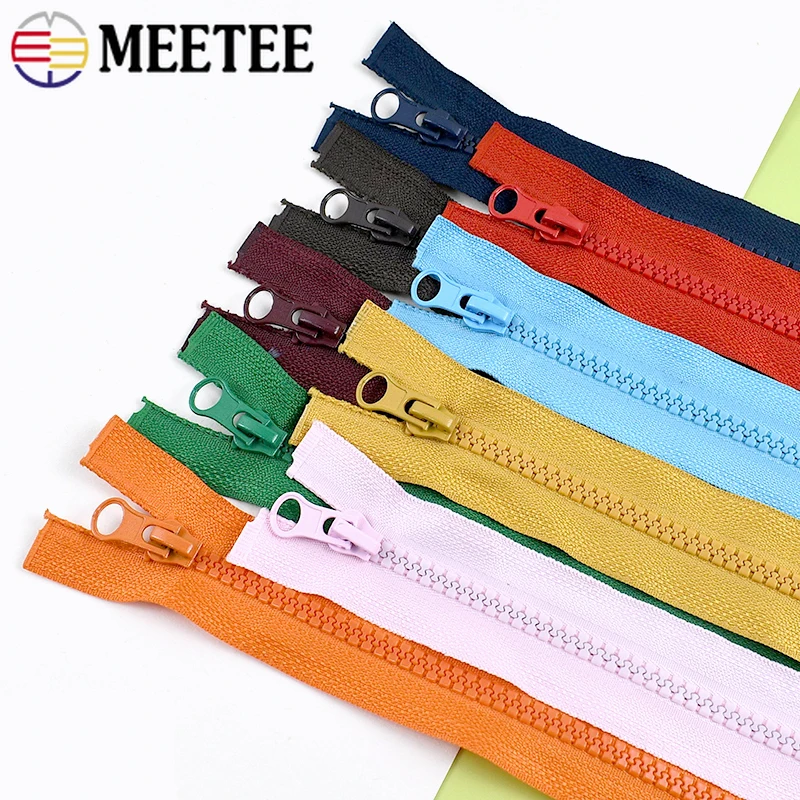 

5Pcs #5 Resin Plastic Zippers for Sewing Multi-color Automatic Lock Zipper 40-120cm Apparel Closures Single End Zip Repair Kits