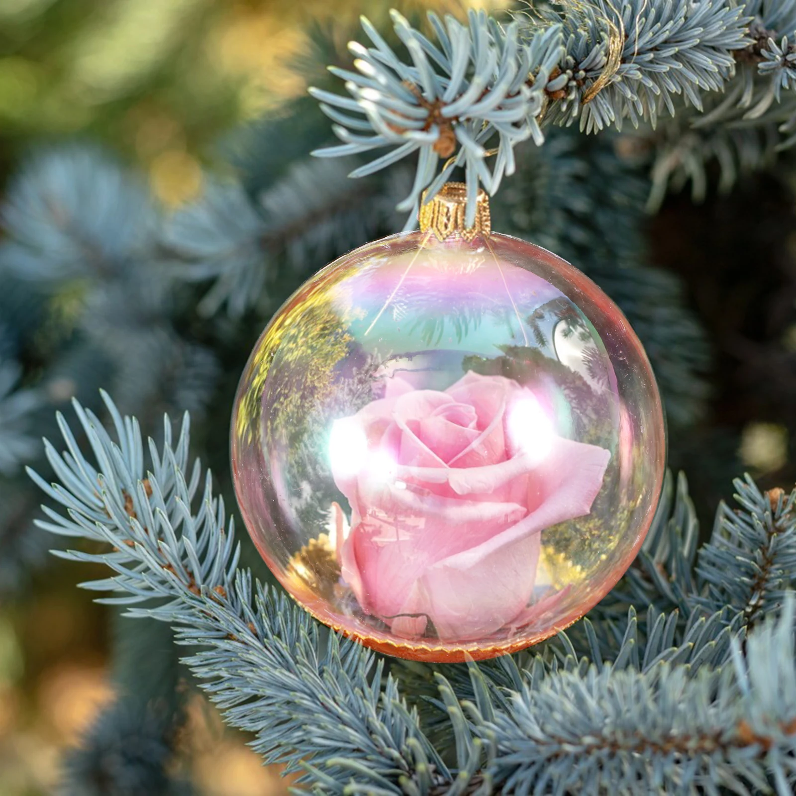 

20pcs 4cm Transparent Christmas Decoration Balls Plastic Bubble Colorful Xmas Tree Hanging naments Festive Party Holiday Decor