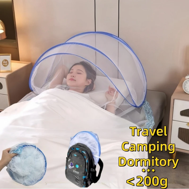 Mosquito Net for Trips Folding Anti Mosquito Insect Net for Head Sleeping Portable Single Mosquito Net for Bed Summer 2024 New.