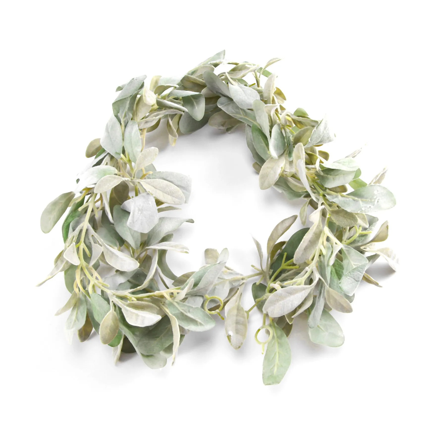 6.7 Ft Lambs Ear Garland Artificial - Succulent Garland - Fall Eucalyptus Garland - Leaf Mantle Garland