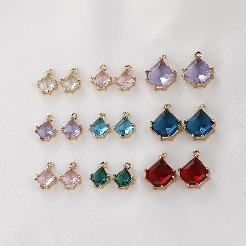 

Copper Gold-plated Transparent Irregular Water Drop-shaped Crystal Glass Pendant DIY Earrings Bracelet Necklace Jewelry Material