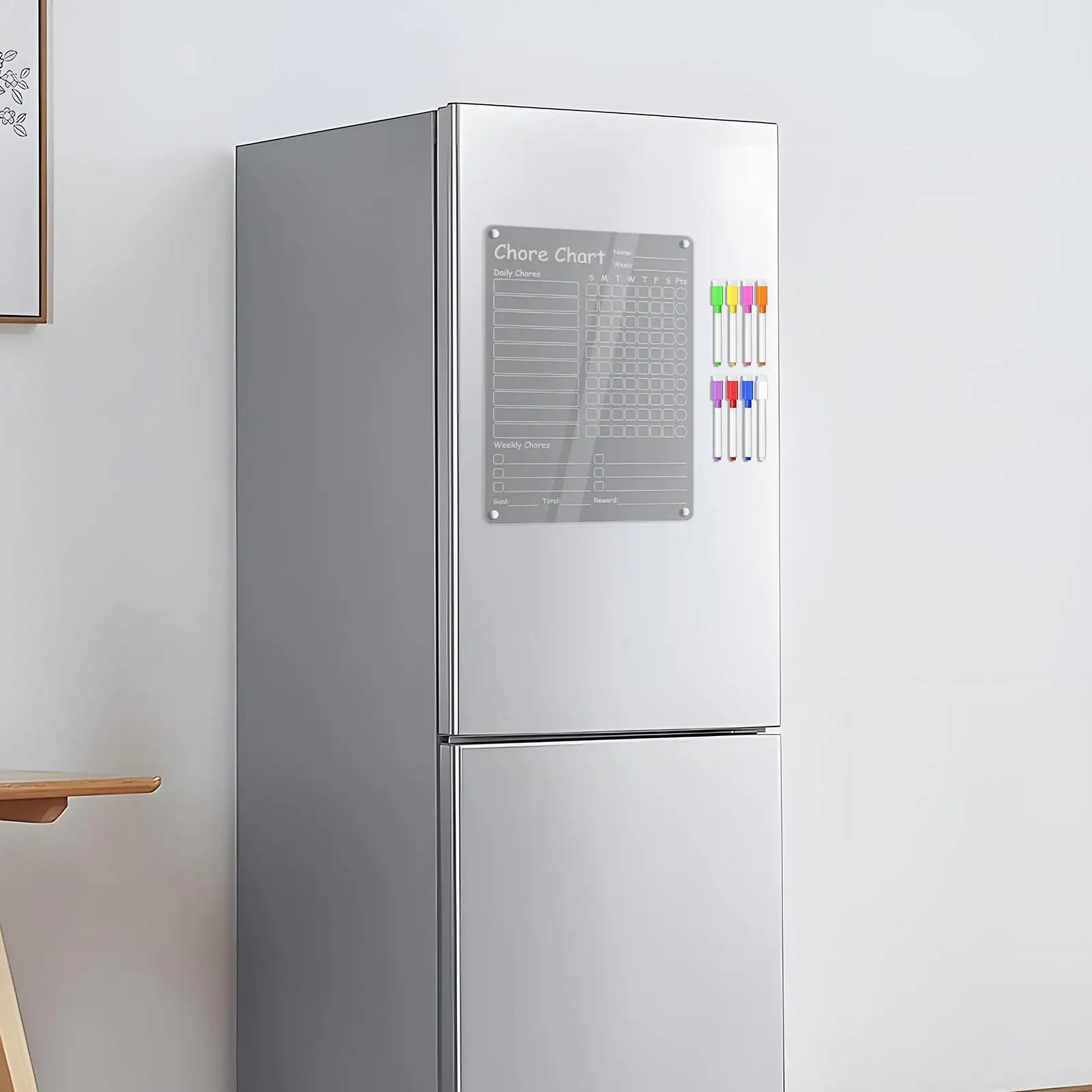 Acrylic Chore Chart Daily Weekly Reward Responsibility Chart Magnetic Erasable Planner Board For Routine Kids Teens Children