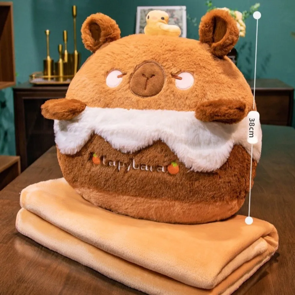 Cute 3 in 1 Quilt Pillow Multifunctional Fluffy Material Warm Blanket Cartoon Design Soft Texture Animal Pillow Winter Season