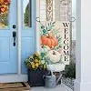 InkRain Fall Garden Flag Pastel Pumpkin Eucalyptus Porch Accent 12x18 Inch Double Sided Linen Yard Outdoor Decor for Farmhou llz