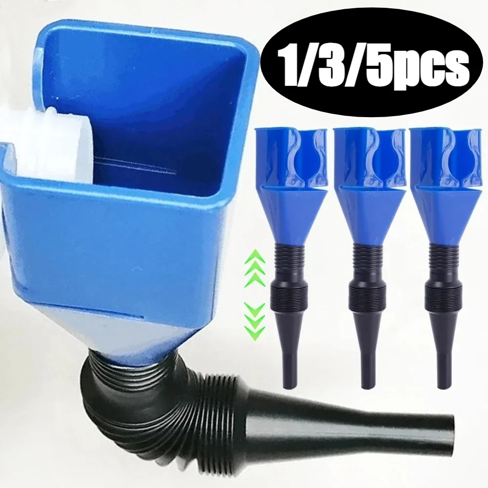 1/3/5PCS Telescopic Car Refueling Funnel Universal Engine Oil Filter Transfer Funnels Suitable for Various Mouth of A Pot