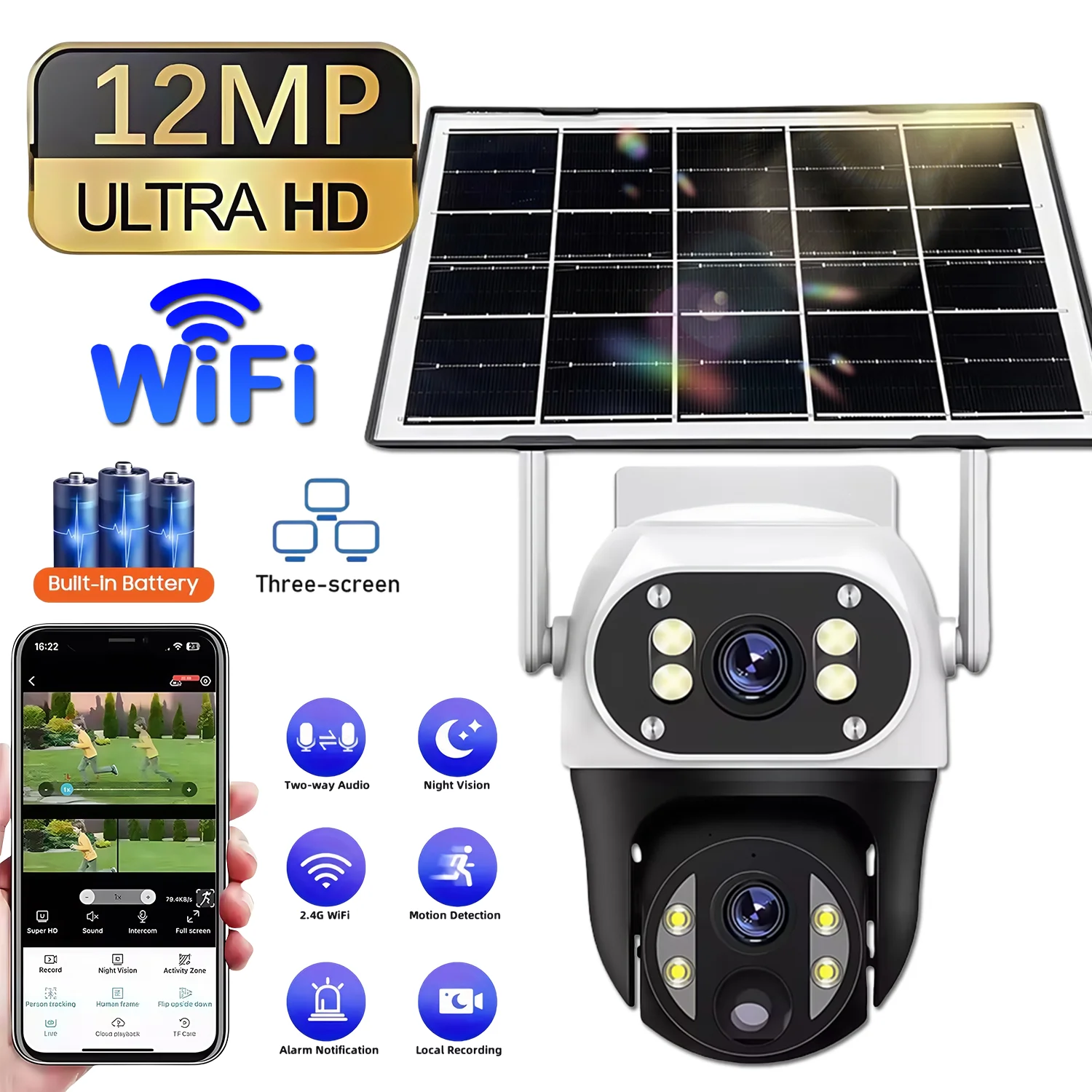 12MP Solar Wifi 3-S…