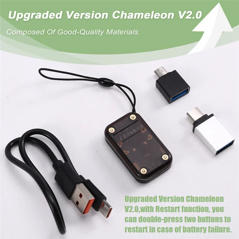 ABMF-Chameleon V2.0 RFID Смарт-чип-эмулятор Хамелеон NFC Дубликатор + 4XUID-брелок/карта QID 125K 13,56M Декодирование карт
