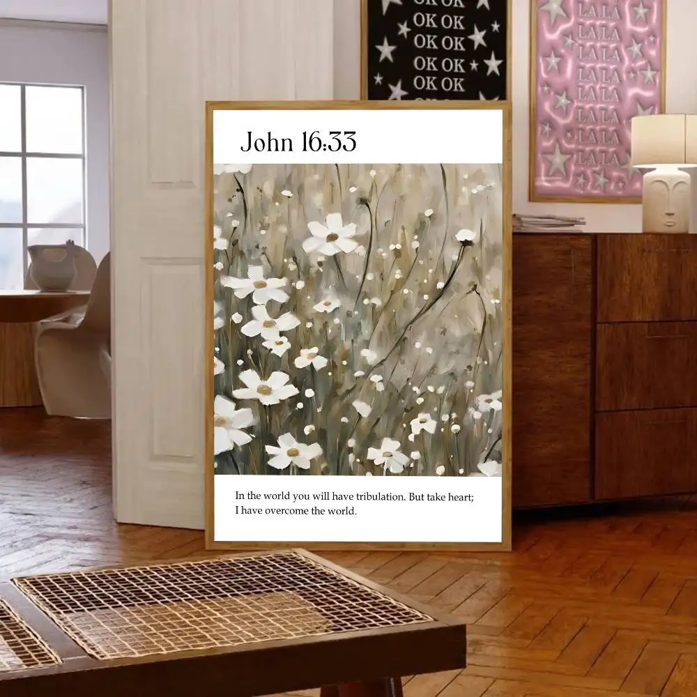 1 قطعة آية الكتاب المقدس جوشوا الكتاب المزاج المسيحية يسوع المشارك طباعة لغرفة النوم غرفة المعيشة ديكور المنزل اللوحة جدار الفن HD