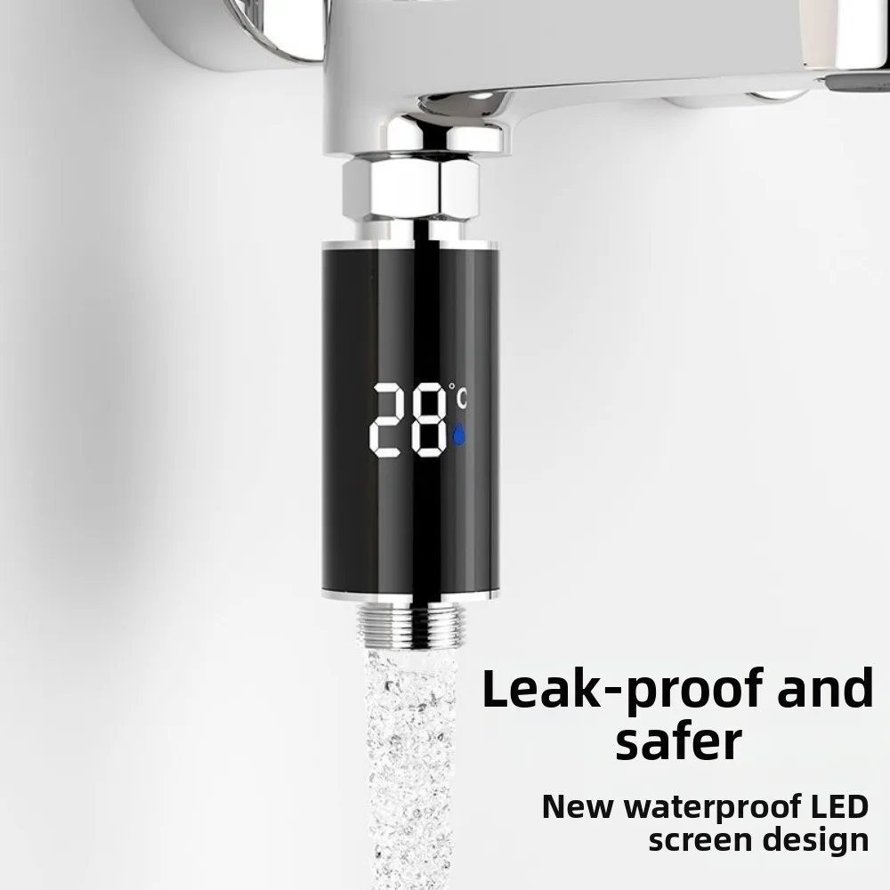 Waterproof Shower Nozzle Thermometer LED Digital Display Accurate Measurement Faucet Thermometer Intelligent Temperature