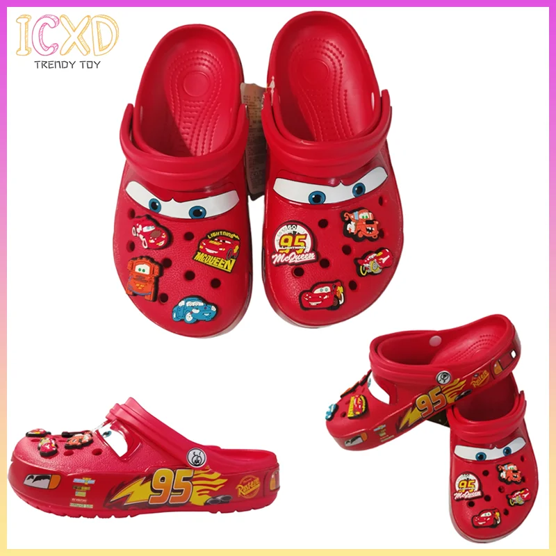 

New Disney Mcqueen Car Hole Shoes Karoban Sandals And Slippers For Men And Women Non-Slip Beach Shoes Casual Tide Shoes