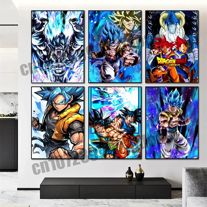 

Hot-blooded Anime Dragon Ball Character Goku Vegeta HD Frameless Canvas Painting Super Saiyan Fighting Scene HD Art Poster Gift