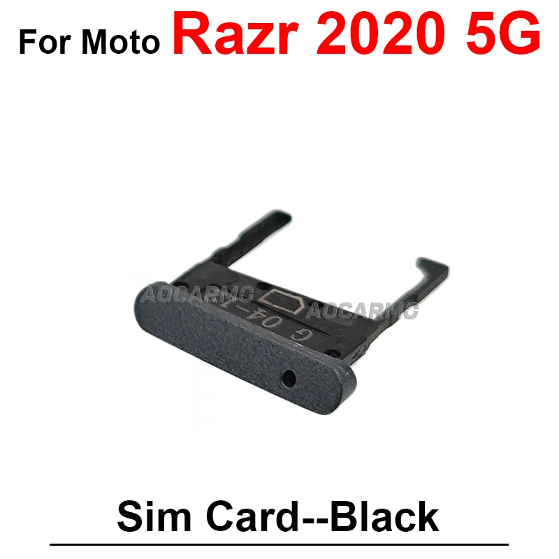 Aocarmo For Motorola Moto Razr 5G 2020 Sim Card Tray Holder Slot XT2071-4 Black Silver Gold Replacement Part