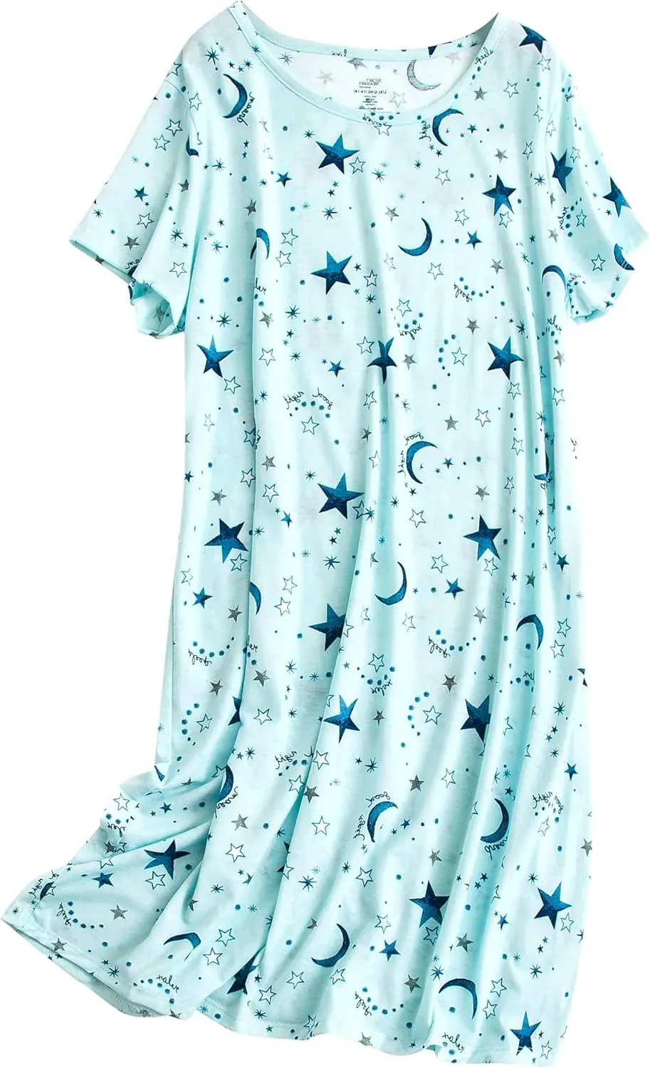 

Женская хлопковая ночная рубашка с короткими рукавами, повседневная, с принтом