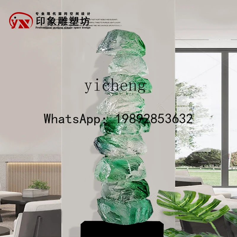 B1  light luxury high-grade transparent resin laminated lobby living room display soft decoration floor art ornament
