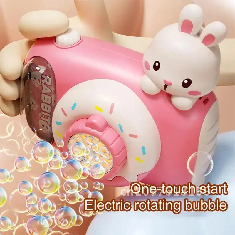 Electric Bubble Machine Camera-Shaped Automatic Bubble Toys Cartoon for Games Cute Portable Bubble Blower Kids Outdoor Toys