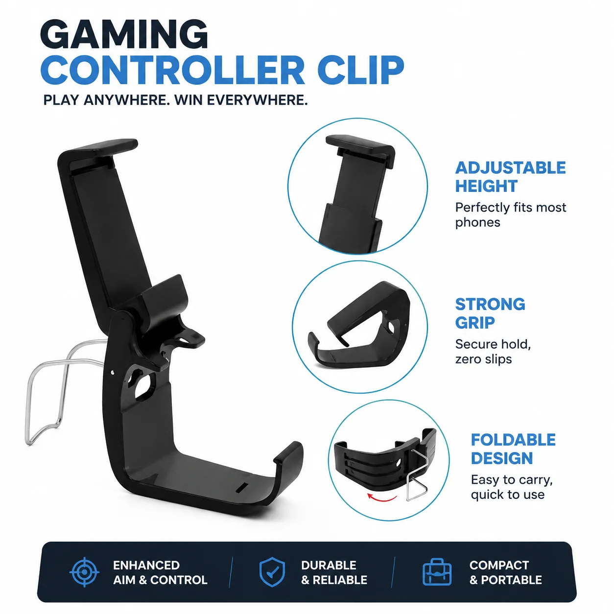 Mobile Phone Clip Mount Holder For Xbox Series S X Controller Adjustable Gamepad Handle Bracket Gaming Cell Phone Stand