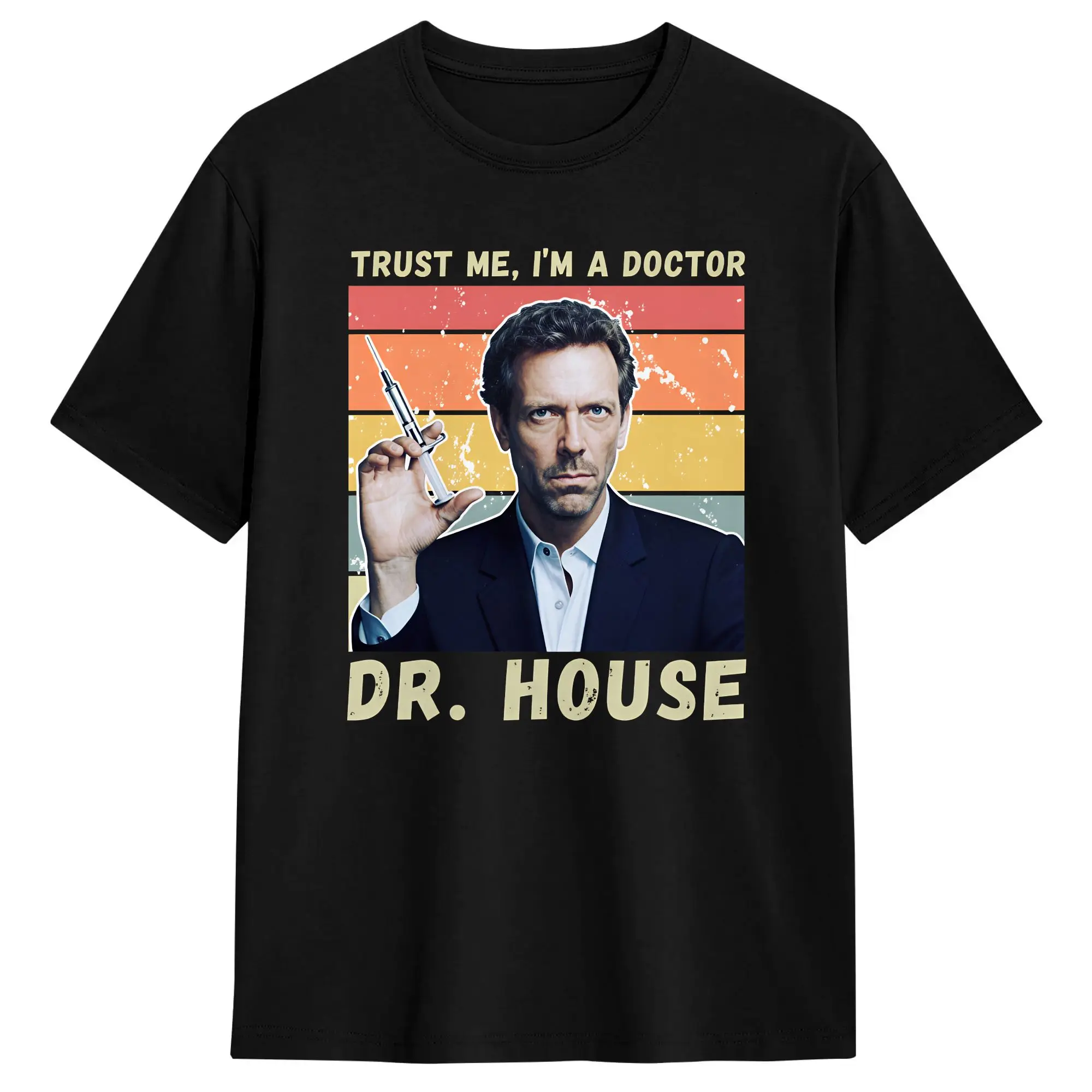 Men Dr Gregory House MD T Shirt  Cotton Tops Vintage Short Sleeve Round Collar Tee Shirt Summer T-Shirts