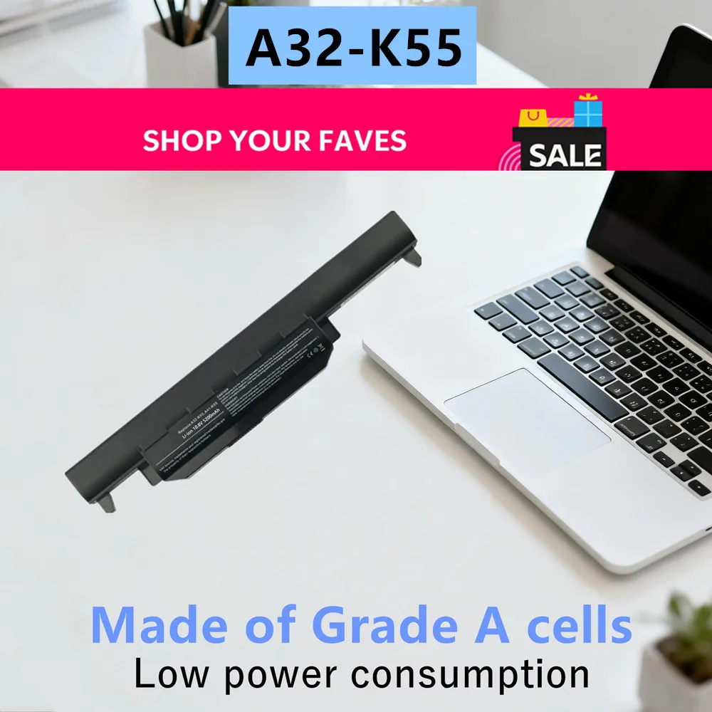 Laptop Battery For Asus A32-K55 X75VB A45V A45D A45N A55A A55D A55N A55V A75A A75D A75V K45D K45N K45V K55A K55D K55N K55V