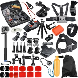 For Gopro Accessories Set for go pro hero 8 7 6 5 4 3 kit 3 way selfie stick for Eken h8r for xiaomi for osmo action yi EVA case