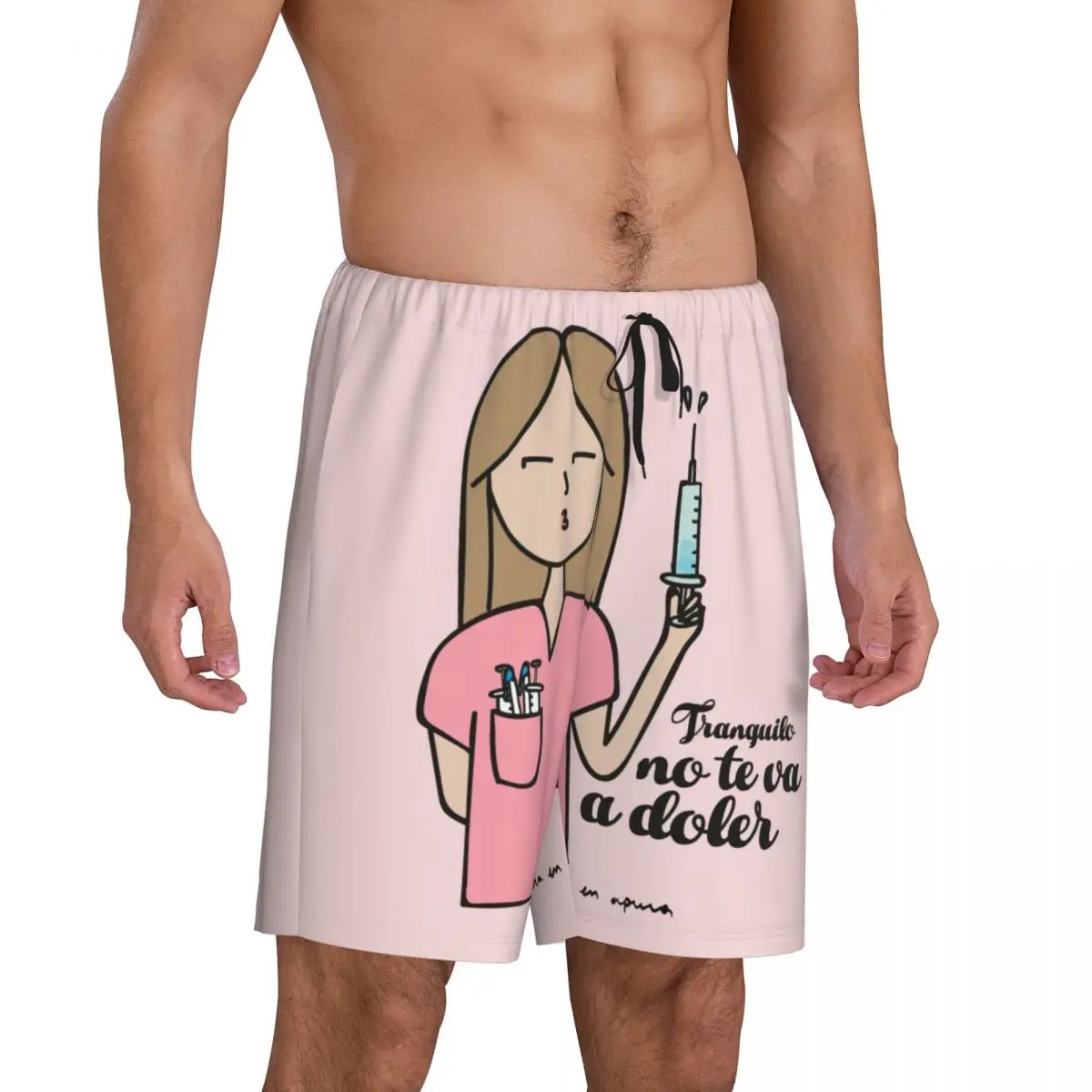 Custom Print Men Enfermera En Apuros Doctor Nurse Medical Pajama Bottoms Sleepwear Pjs Sleep Shorts with Pockets