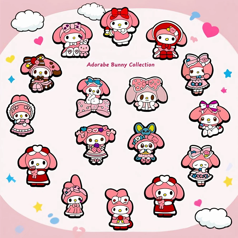 

MINISO 16pcs Melody Shoe Charms PVC Anime Shoes Accessories Fashion Sandals Garden Shoe Buckle DIY Buckle