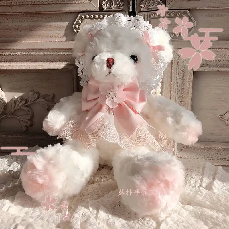 Sakura Bear Bag Originele Handgeschreven Lolita Roze jk Schoudertas Leuke Boog Harajuku Blauwe Crossbody Tas