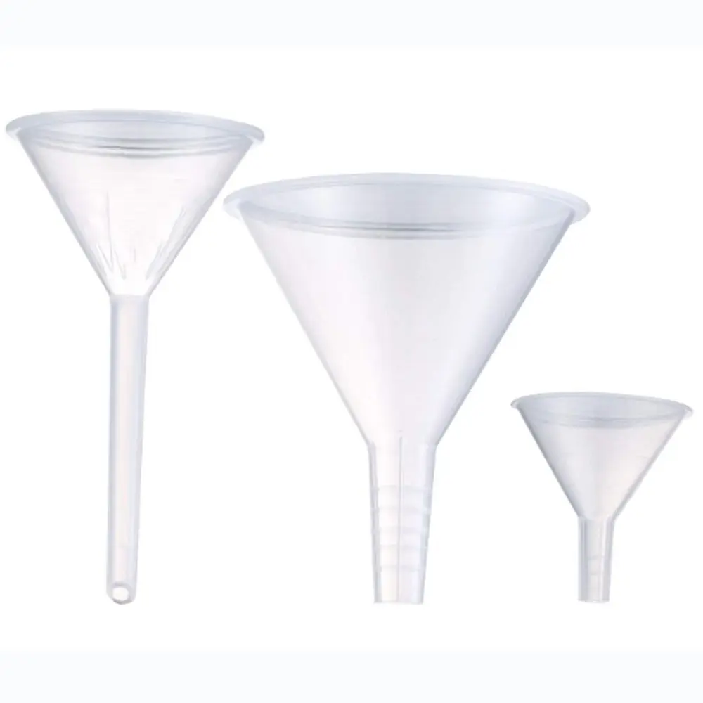 1/3Pcs Durable Clear Plastic Funnel Set Lab PP Funnels Kitchen Funnel Perfume, Sand Art