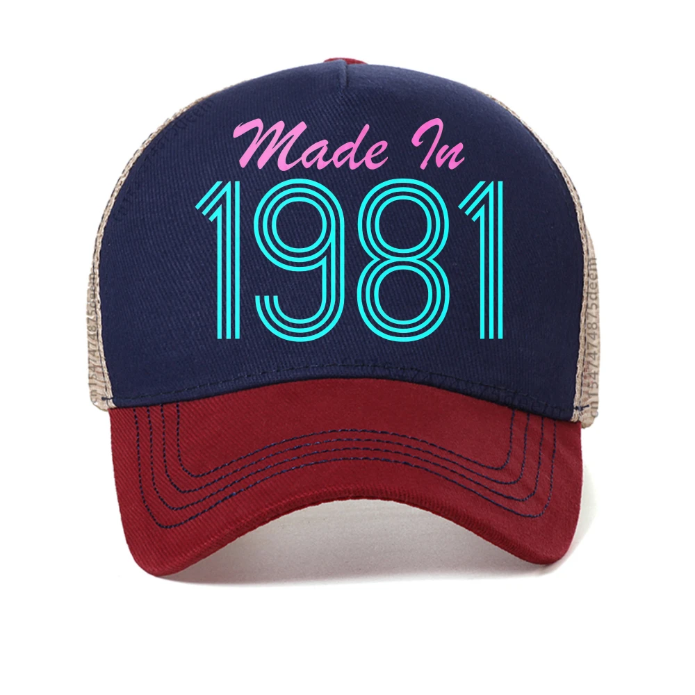 

Made In 1981 Cool Retro baseball cap for Men Funny 80s Latest Style Snapback Caps fashion summer Breathable sun hats