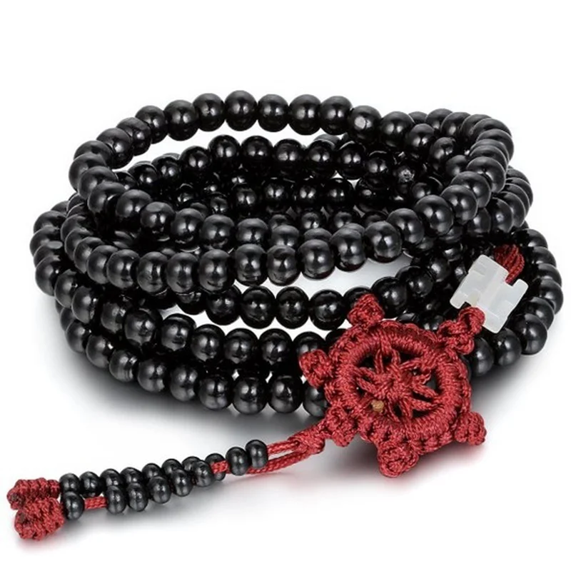 1 Pcs Tibetan Sandalwood Buddhist Buddha 216 Prayer Beads Mala Bracelet/Necklace Suitable Ladies Bracelet Hand Decoration