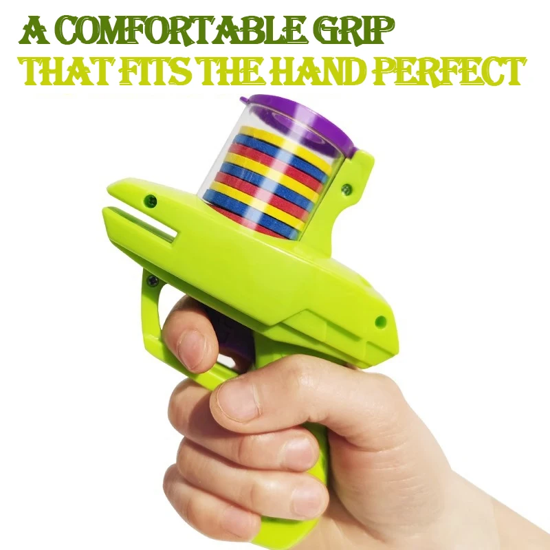 Pistolet à soucoupe volante classique EVA, doux et rebondissant, fonction de lancement sûre, jouet pour jouer en plein air Parent-enfant, jouet anti-Stress