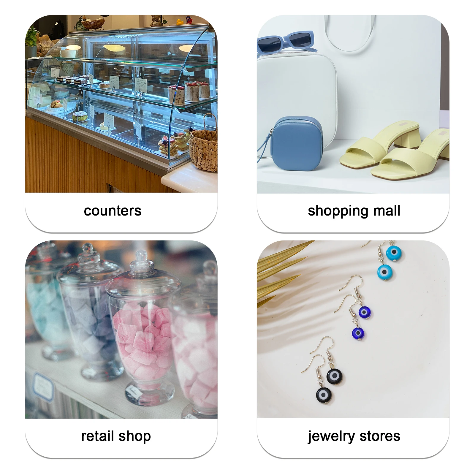 

20pcs Aluminum Alloy Price Display Blocks Disassemblable Merchandise Sign Holders for Jewelry Stores Vegetable Fruits Retail Use