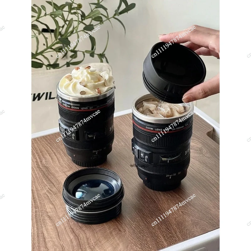 Lens Water Cup Camera SLR Photography Thermos Cup Male Design Niche Creative Personality Funny Camera Coffee Cup