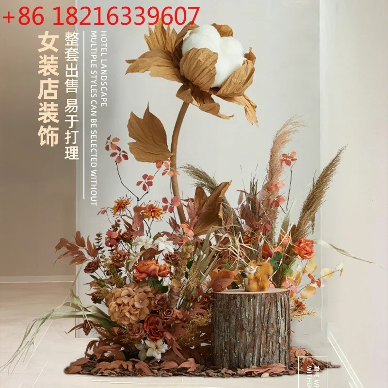 TAO Tao Simulation Of High-grade Autumn Reed Ornaments, Green Plant Landscaping, Indoor Landscape Decoration