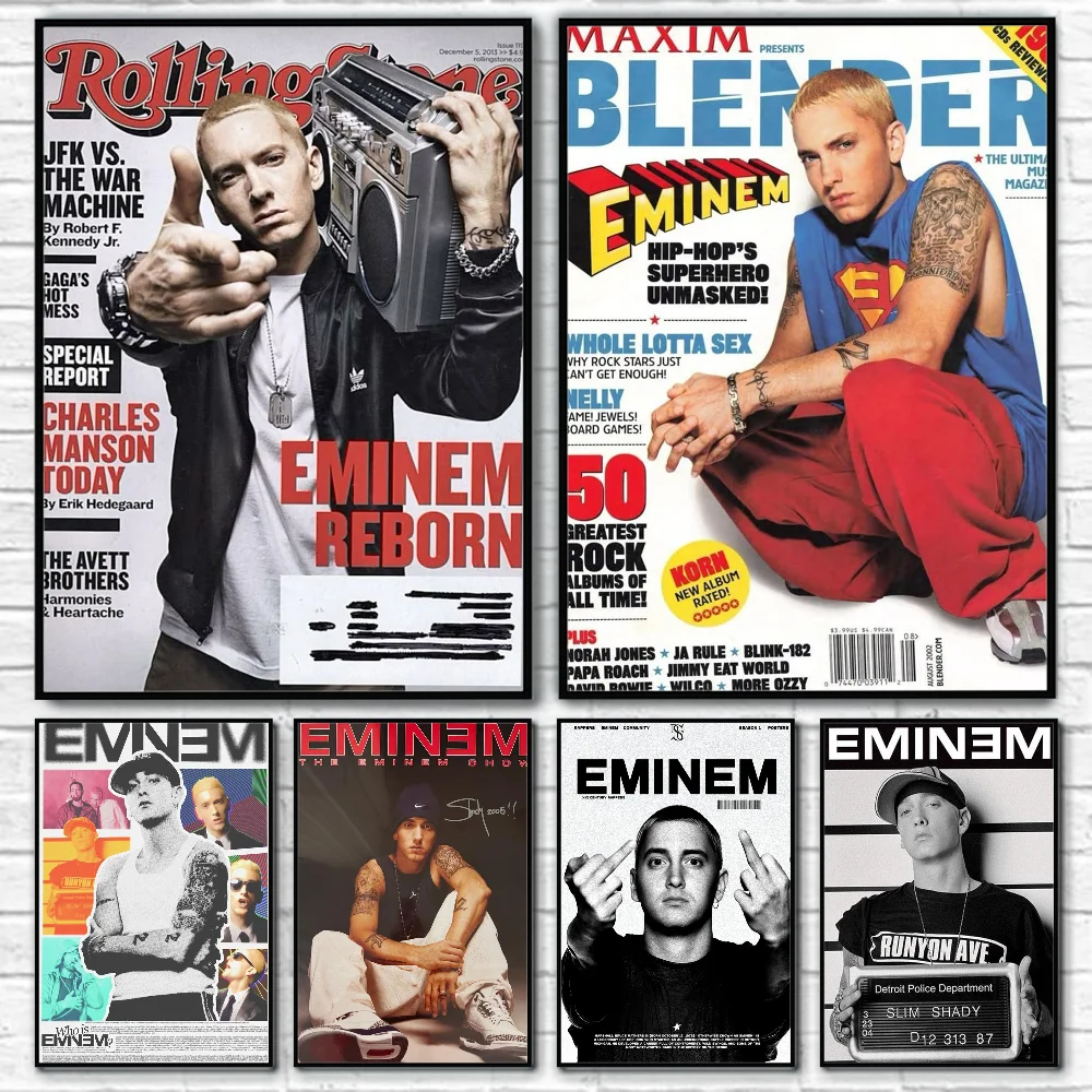 

Rapper cool Singer E-EminemS Poster Home living room Wall Art Garage Room Decor