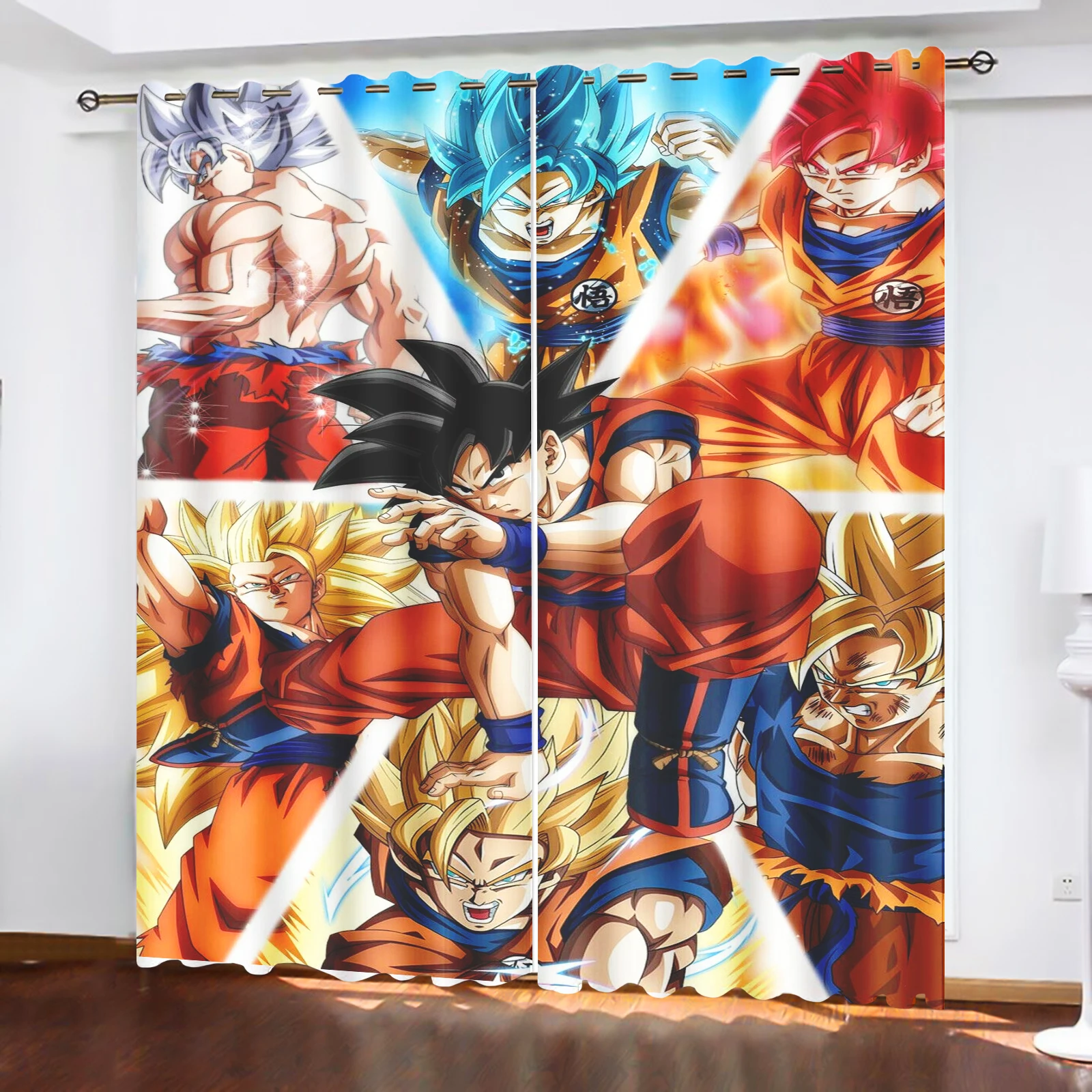 Dragon Ball Anime Curtains For Living Room Bedroom Blackout Drapes 1pc Home Decor Perforated Dustproof 커튼