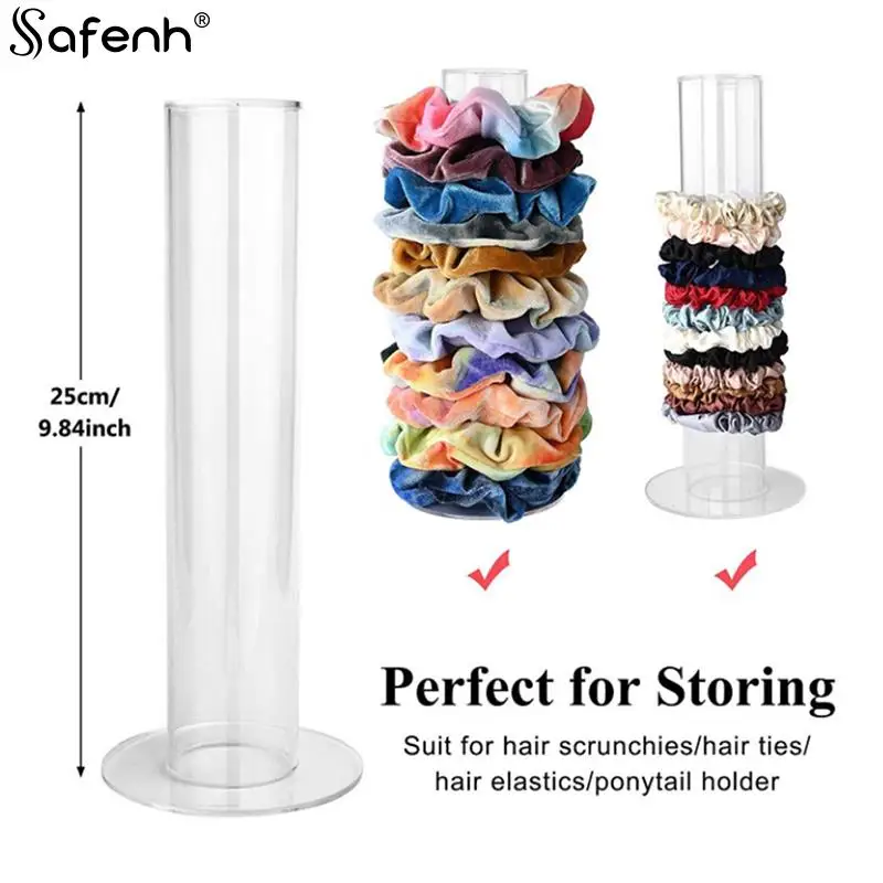 

Acrylic Scrunchie Holder StandGirl Clear Scrunchy Tower Hair Tie Organizer Holder Jewelry Bracelet Watch Display Stand Bar Rack