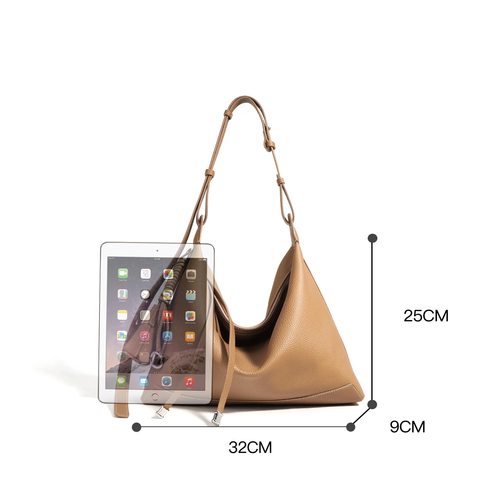 New Ins Chic Designer Shoulder Bags Commuter Tote First Layer Genuine Cow Leather Women's Handbag Connect with Small Purse