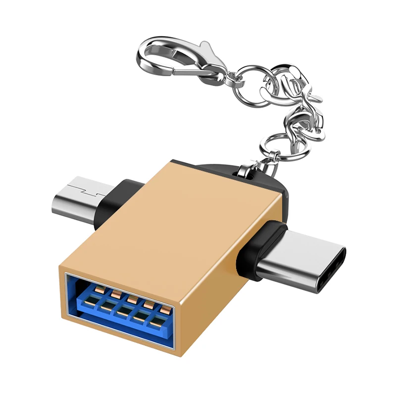 1~5PCS in 1 OTG Adapter USB 3.0 Female To Micro USB Male and type c Male Connector Aluminum Alloy on The Go Converter