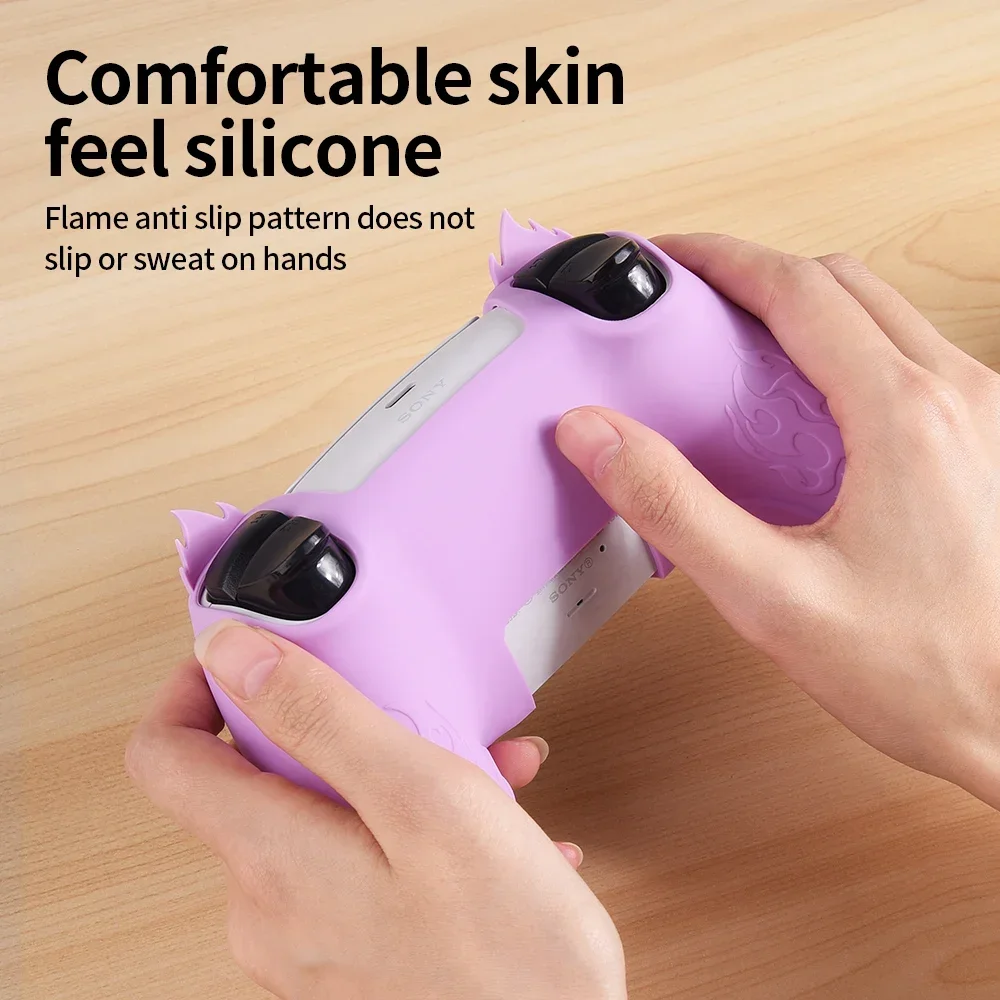 Case For SONY PS5 Gamepad Protective Cover Solid Color Silicone Gamepad Cases Anti-fall Rubber Game Console Console Case