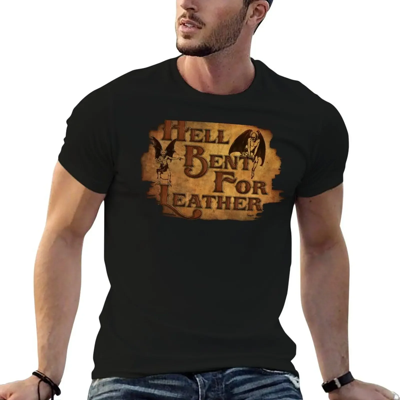 Hell Bent For Leather T-Shirt cute tops vintage clothes fashion shirts baggy shirts men clothing