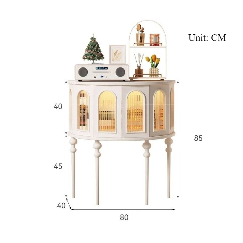 Nordyckie drewniane szafki do salonu Półokrągłe szafki wejściowe do sypialni o dużej pojemności Kreatywne estetyczne dekoracje do domu w stylu vintage