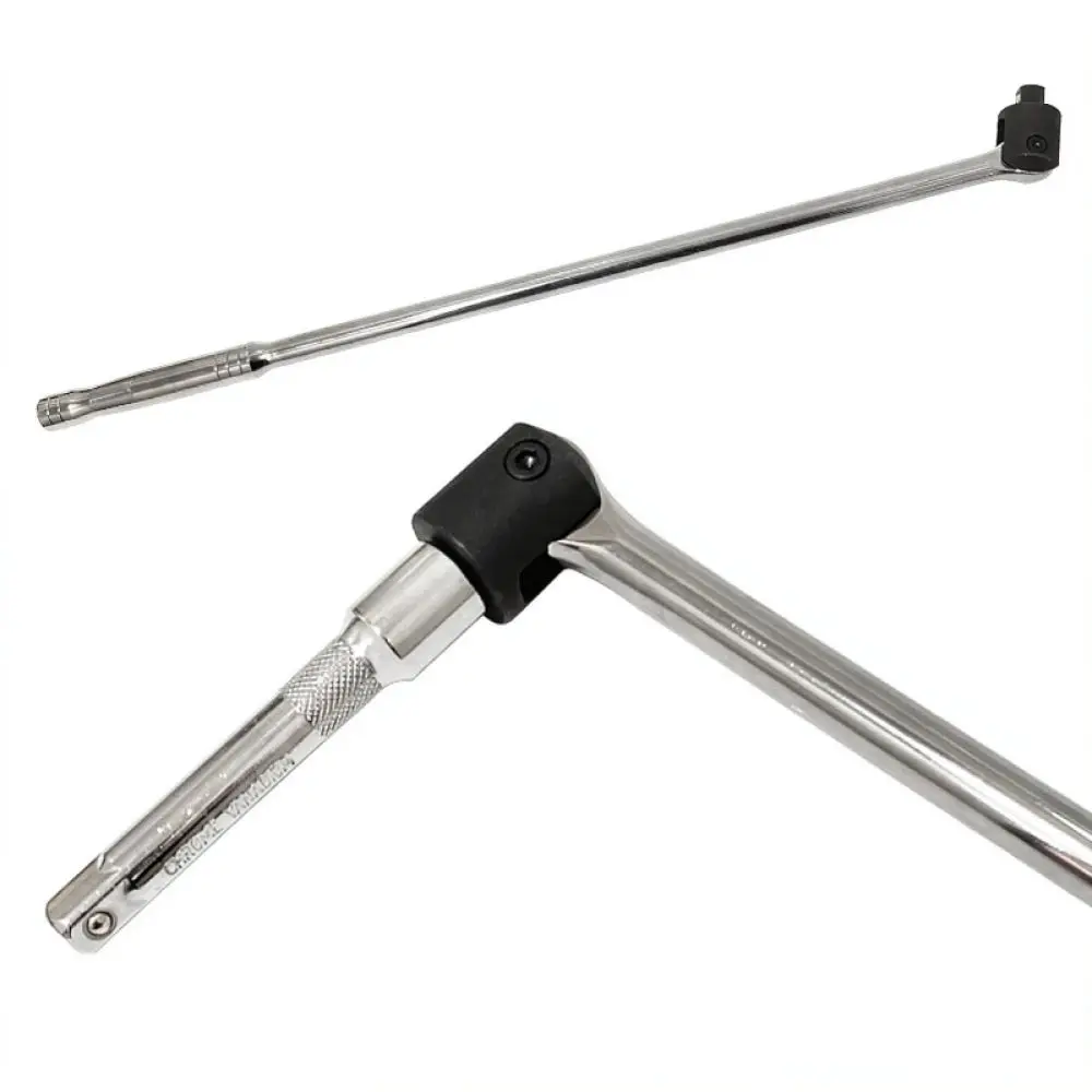 Extra Long 24 Inch Flex Head Breaker Bar 1 2 Drive Socket Wrench Chrome Vanadium Hand Tool For Automotive Repairing