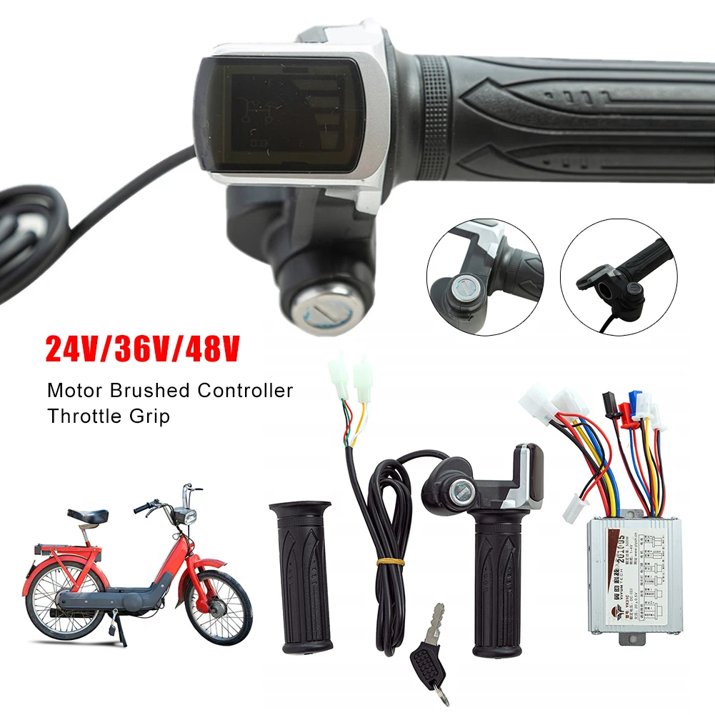 

Electric Bike Motor Brushed Controller and Throttle Twist Grip 250W/350W/500W/1000W Scooter Speed Controller Scooter Accessories