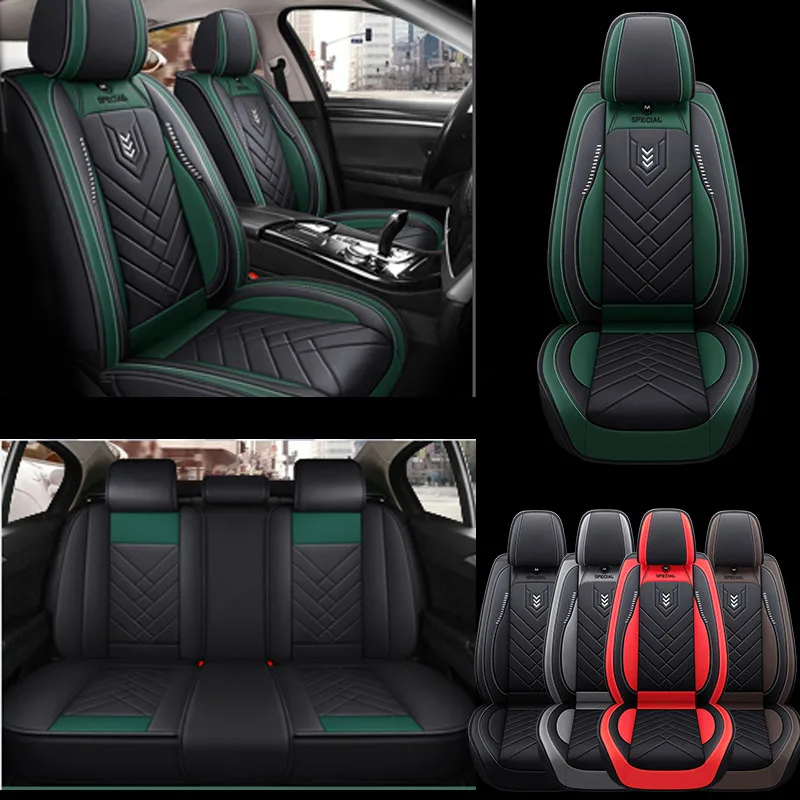 

Full Set Car Seat Covers Luxury Faux Leather Car Seat Covers, Universal Fit Full Coverage Protectors Comfortable & Durable