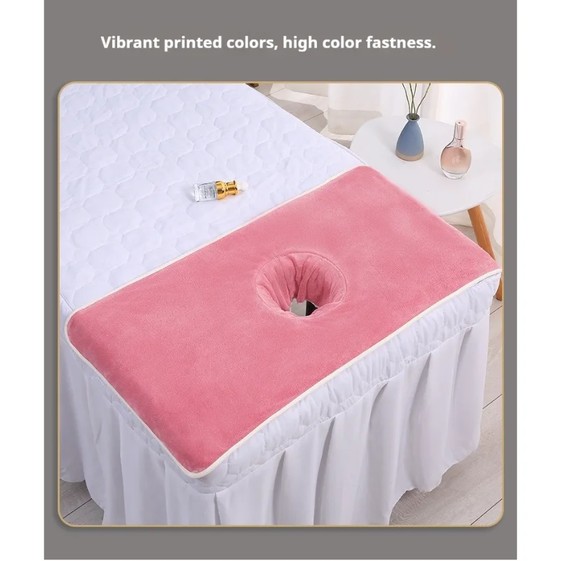 Thickened SPA Massage Table Towel with Face Hole Push 40x80cm Superfine Fiber Bandana Cover for Beauty Salon Home Hotel Therapy