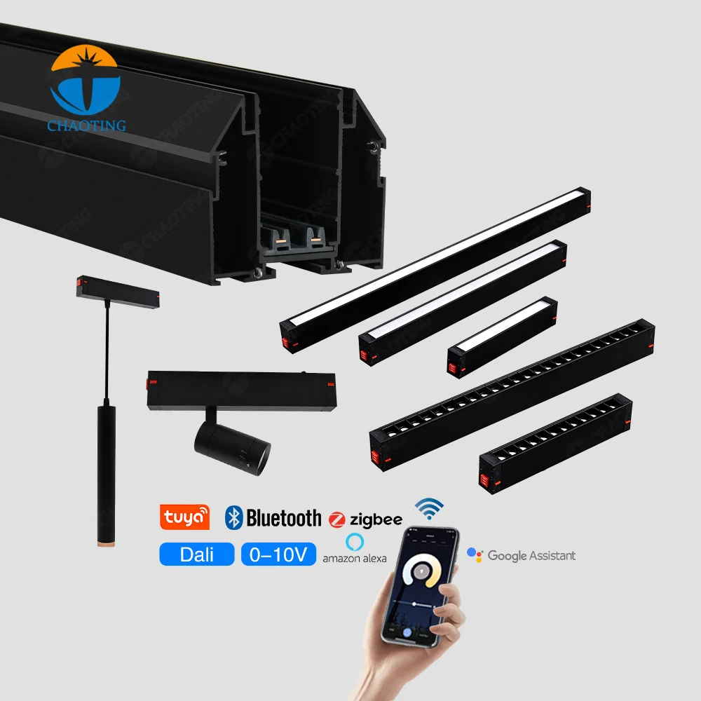 DC220v Stretch Tension Fabric Ceil Rail LED Magnetic Track Light Aluminum Profile Magnetic Track Rail For Russia Stretch Ceiling