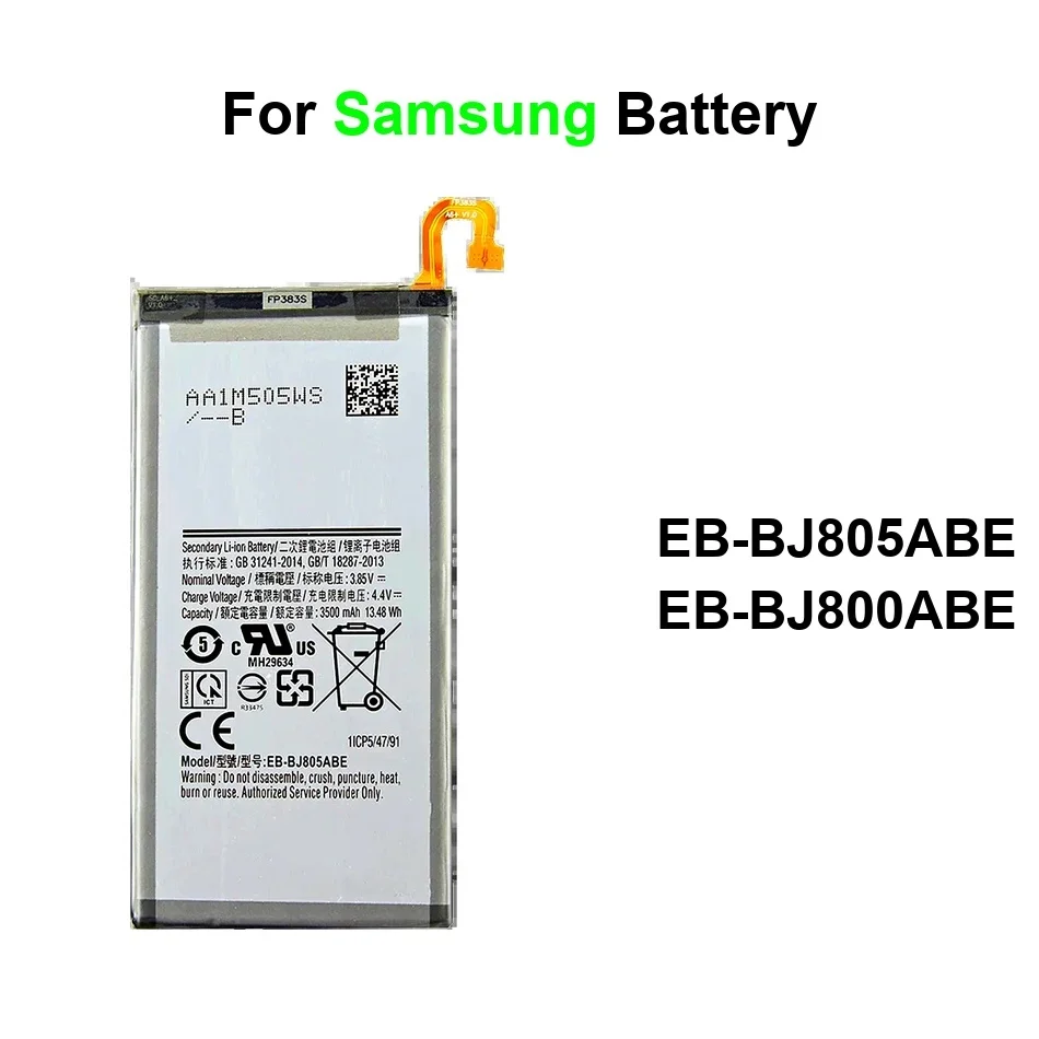 

Аккумулятор мобильного телефона с быстрой зарядкой EB-BJ800ABE EB-BJ805ABE 3000-3500 мАч для Samsung Galaxy A6 Plus 5G 2018