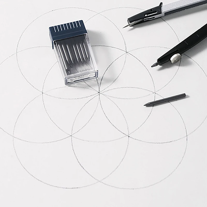 1 Set Mine Compas Pointer Sharpener Pencil Lead Stationery Compass Core With 2mm Manual Office Portable Storage